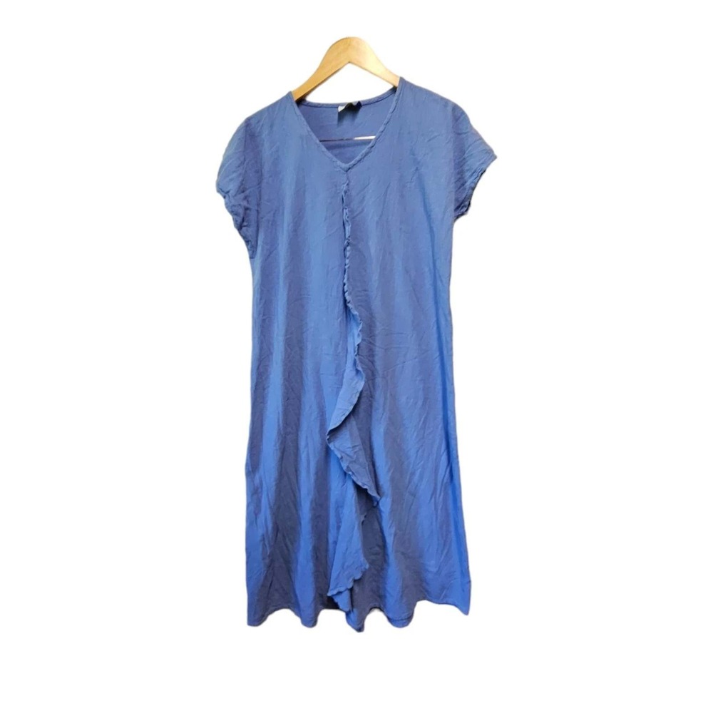 DUNES Gauzy Maxi‎ Dress Lagenlook Beachy SMALL Blue